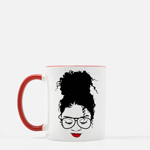 Red Lip and Messy Bun Mug