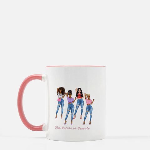 The Future is Female Mug Pink Rim